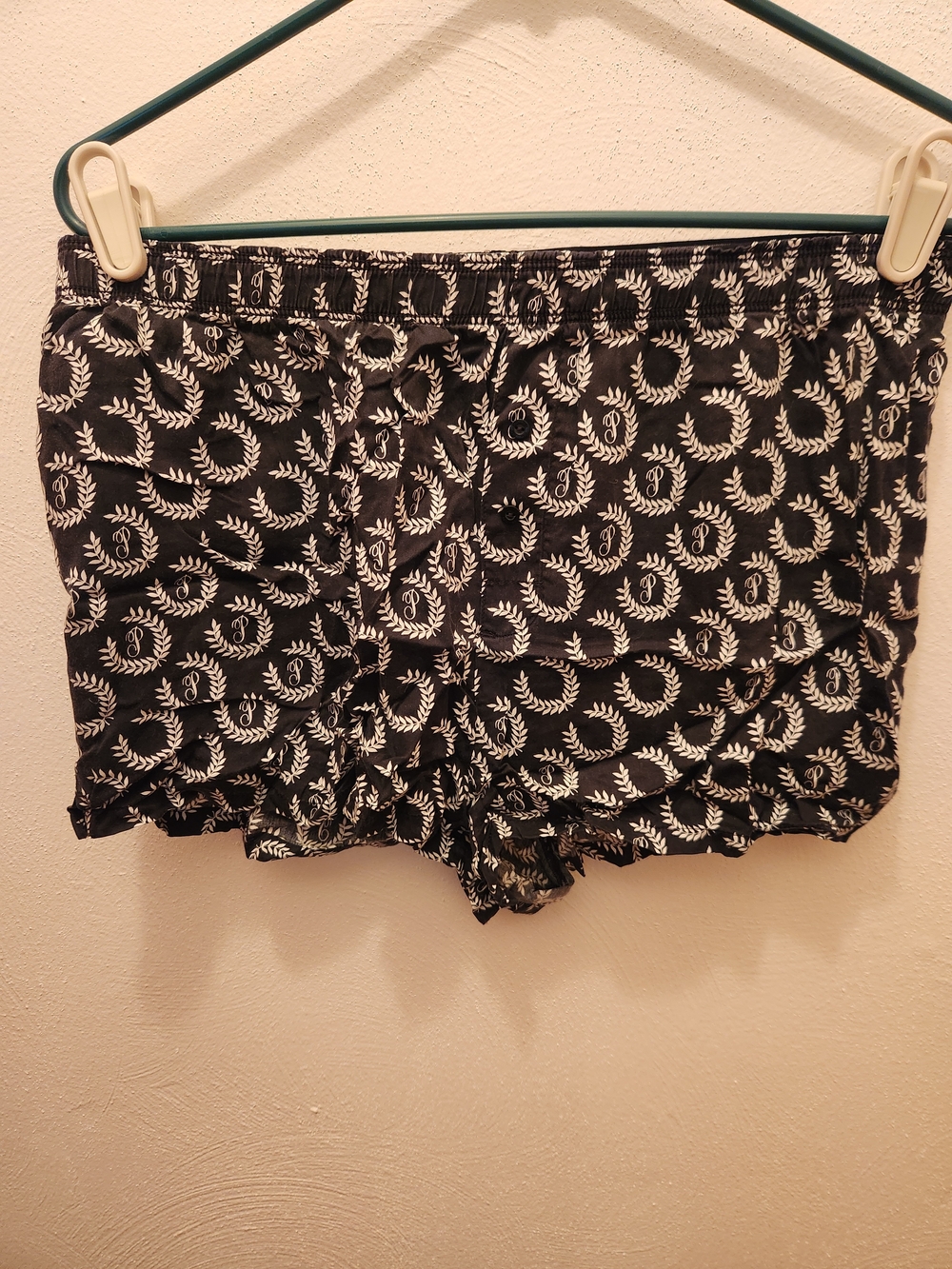 PINK Black Printed Elastic Waist Shorts Size M